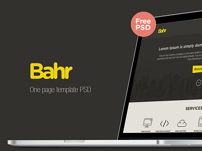 Bahr one page template psd bahr free freebie one page template theme
