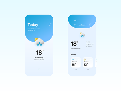 Weather App | Vimea Style app clear space minimalistic mobile app mobile app design rebound ui ui design ux design weather weather app weather forecast