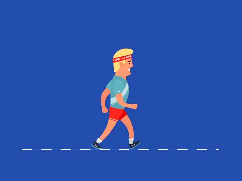 Walking for good health after effect animation character design flat illustration ui walking web website