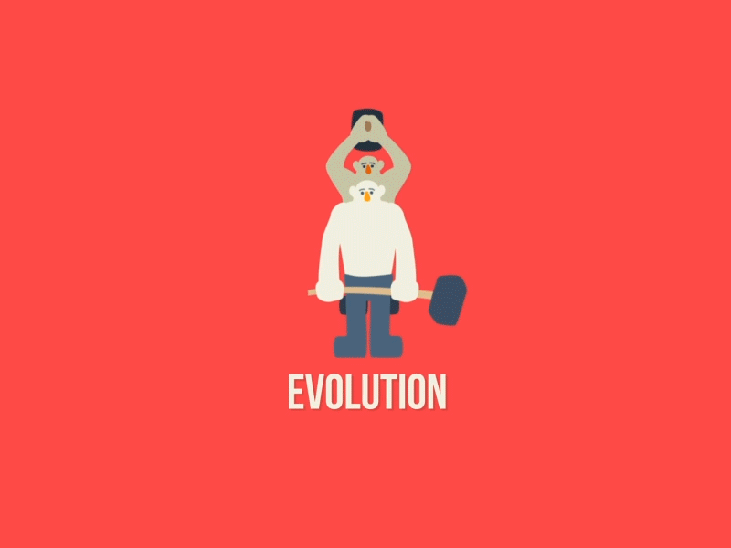 Evolution! after effect animation character design flat illustration ui vector web