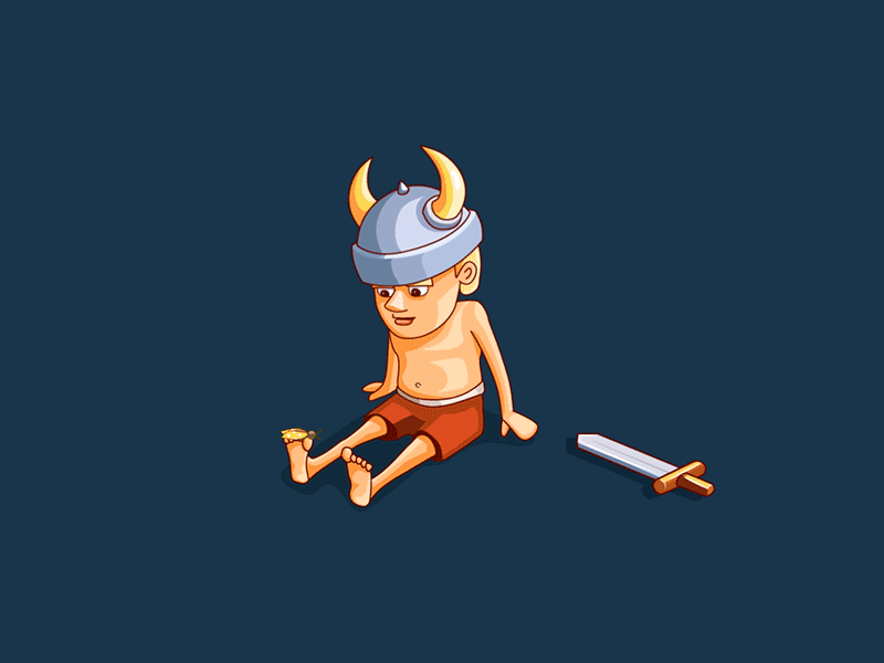 Young viking after effect animation character design illustration vector web website