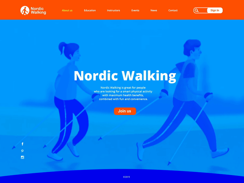 Nordic Walking after effect animation character design illustration illustrator ui ux web website