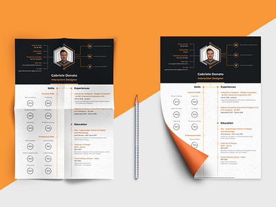 Creative CV for Designers #view2 branding cv cv design cv resume cv resume template cv template design designer flat job cv job search job seeker mock up orange personal branding ui user experience user inteface user interface design ux