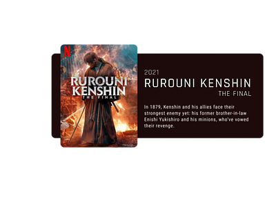 Rurouni Kenshin Movie Card card cover design figma ui ux