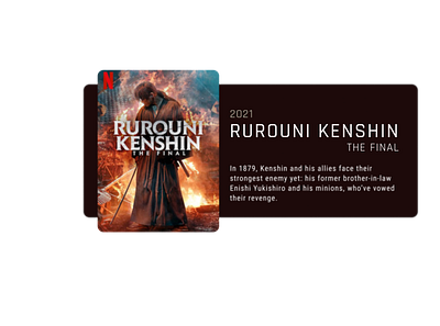 Rurouni Kenshin Movie Card card cover design figma ui ux