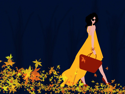 Autumn Girl design flat illustration vector