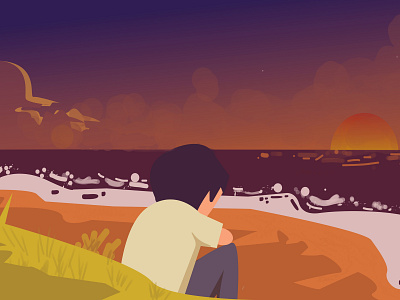 Sadness design flat illustration vector