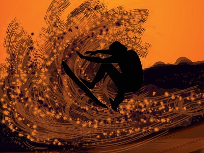 Dare to surf design illustration