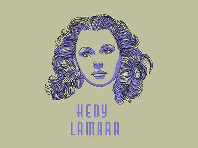Hedy Lamarr | Serie "Heroines" adobe draw adobe type kit art feminism illustration ipad pro portrait portrait illustration telecommunications woman portrait
