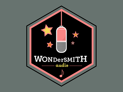 Wondersmith Logo Sketch Dark boston branding forrest james illustration logo mark microphone pink vector
