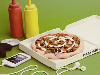 PIZZA KEBAB clay ghali kebab ketchup mayonese modelling pizza pizzakebab plasticine sculpting spicy