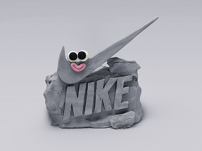 NIKE LOGO air brand clay logo logodesign modelling nike plasticine sculpting type