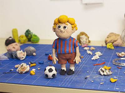 WIP character characterdesign clay football kids modelling p plasticine sculpting