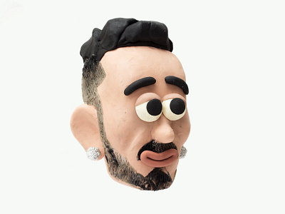 MARRACASH caricature character characterdesign clay faces italian modelling plasticine rap rapper sculpiting swag