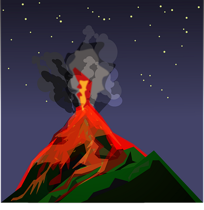 Smokey Top design fire hawaii illustration lava smoke vector volcano