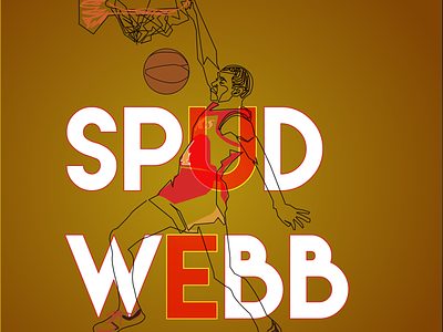 Spud Web One-line illustration 1line atlanta hawks basketball dunk dunk contest dunking illustration nba oneline slam slam dunk slamdunk spud spud webb
