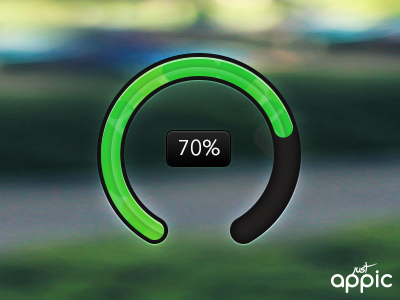 70% bar green justappic percentage progress status