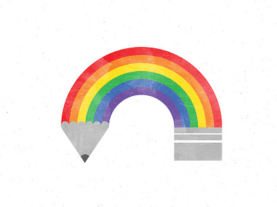 Writing Rainbow icon minimal pencil rainbow