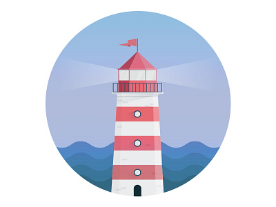 Lighthouse beacon illustration light lighthouse water