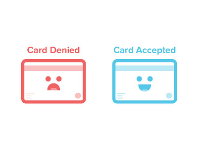 Payment status accepted card credit card denied flat icon payment