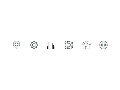 Icon set activity help home icons illustration map settings