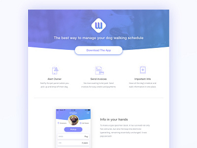 Landing Page WIP dog landing page site ui web