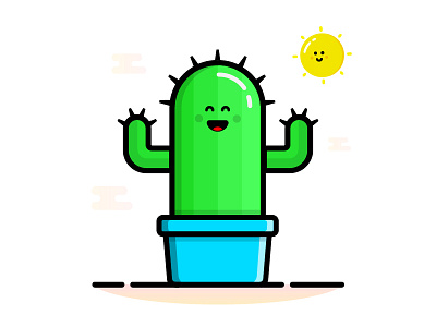 Cactus cactus cute desert happy plant sun