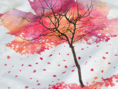 Fall shirt tree watercolor