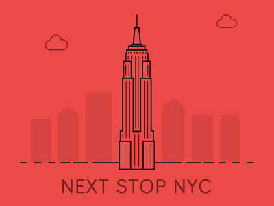 Next Stop NYC empire state icon landscape minimal new york