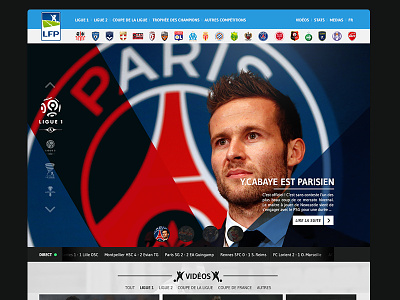 LFP Website flat football ligue 1 paris redesign soccer webdesign website