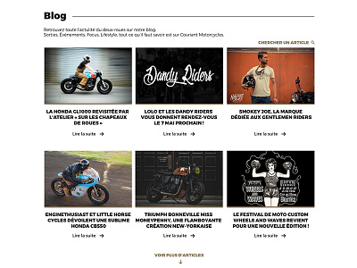 Blog part. article blog motorcycles news webdesign wordpress