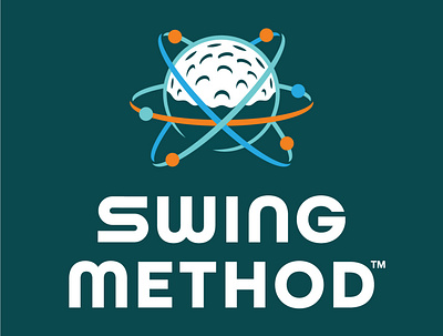 Swing Method Logo atom branding golf identity logo science sports