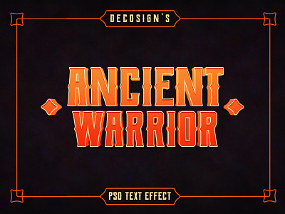 Ancient Warrior Photoshop Text Effect Mockup design illustration text text effect text effects text mockup typography