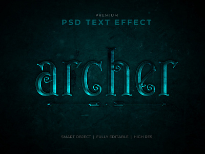 Archer - Colored Metal Text Effect Mockup design graphic design metal metal text effect metallic text text effect text effects text mockup typography