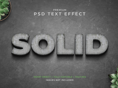 Realistic 3D Stone Cut Text Effect Mockup