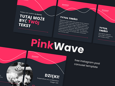 PinkWave - Free Instagram Post Carousel Template canva canva template design free instagram template instagram instagram carousel instagram post instagram template social media social media design socialmedia