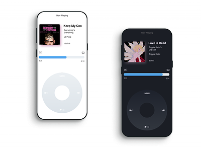 iPod Classic X - Throwback Concept app design apple figma ios iphone iphone app iphone x iphonex ipod classic ipod touch minimalist music app music player throwback ui user interface ux
