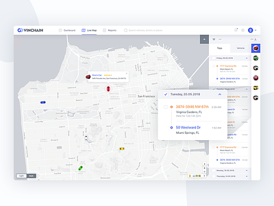 Live Map app clean dashboard design map simple ui ux