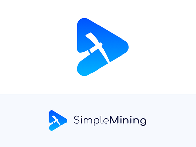 Crypto Logo bitcoin blockchain blue branding crypto cryptocurrency finance icon identity logo mining pick simple