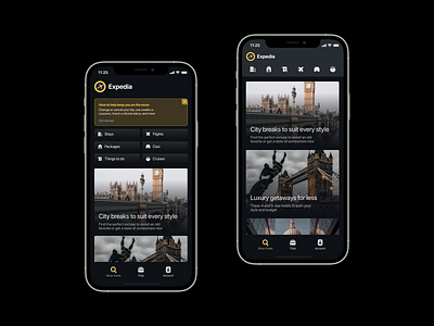 Expedia clean ui layout minimal mobile typography ui