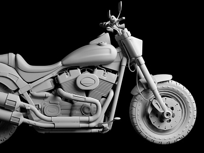 Harley Fatboy 3d art 3d design 3dsmax design model product design