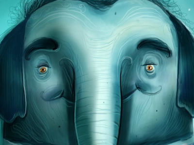 Peanut character design childrens book elephant illustration pleasant portrait trunk