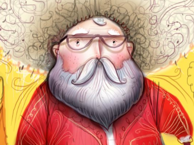 Secret Shopper beard character design christmas fro holidays illustration santa shopping sketch squiggles