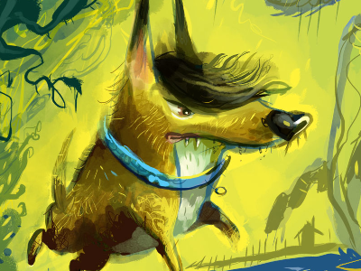 Friedo character design collar dog doggy fido illustration teeth