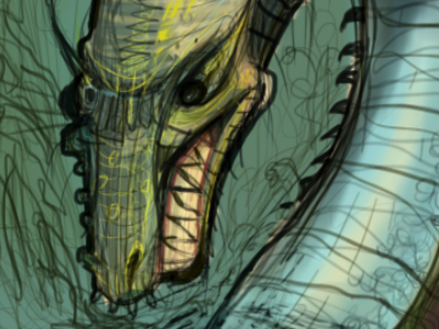 Harbor Bog Monster Fish (Color Sketch) monster sea monster sketch study water