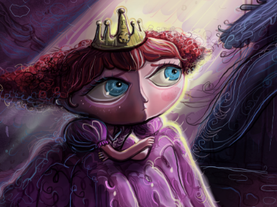 Locked Away character design childrens book digital fairytale illustration princess tower whimsical