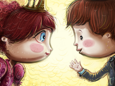 The Conversation character design childrens book digital fairytale illustration princess talking whimsical