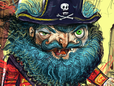 Precious Pirate beard boat character design childrens book crusty illustration maritime pirate