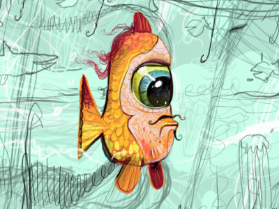 Fish Eye character design fish goldfish illustration nautical ocean quirky sea sketch water