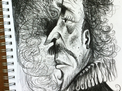 Playwright Sketch. black illustration shakespeare sketch sketchbook white